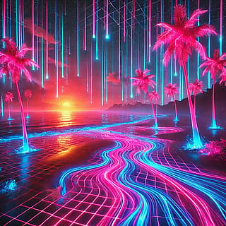 Neon Oasis: Cyberpunk Dreamscape'