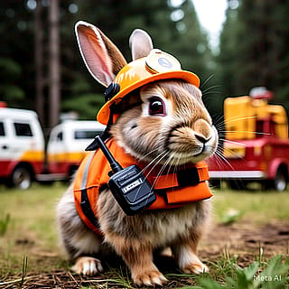 never fear the rescue rabbit is here!'