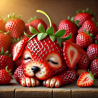 Strawberry Slumber: A Puppy’s Dream'