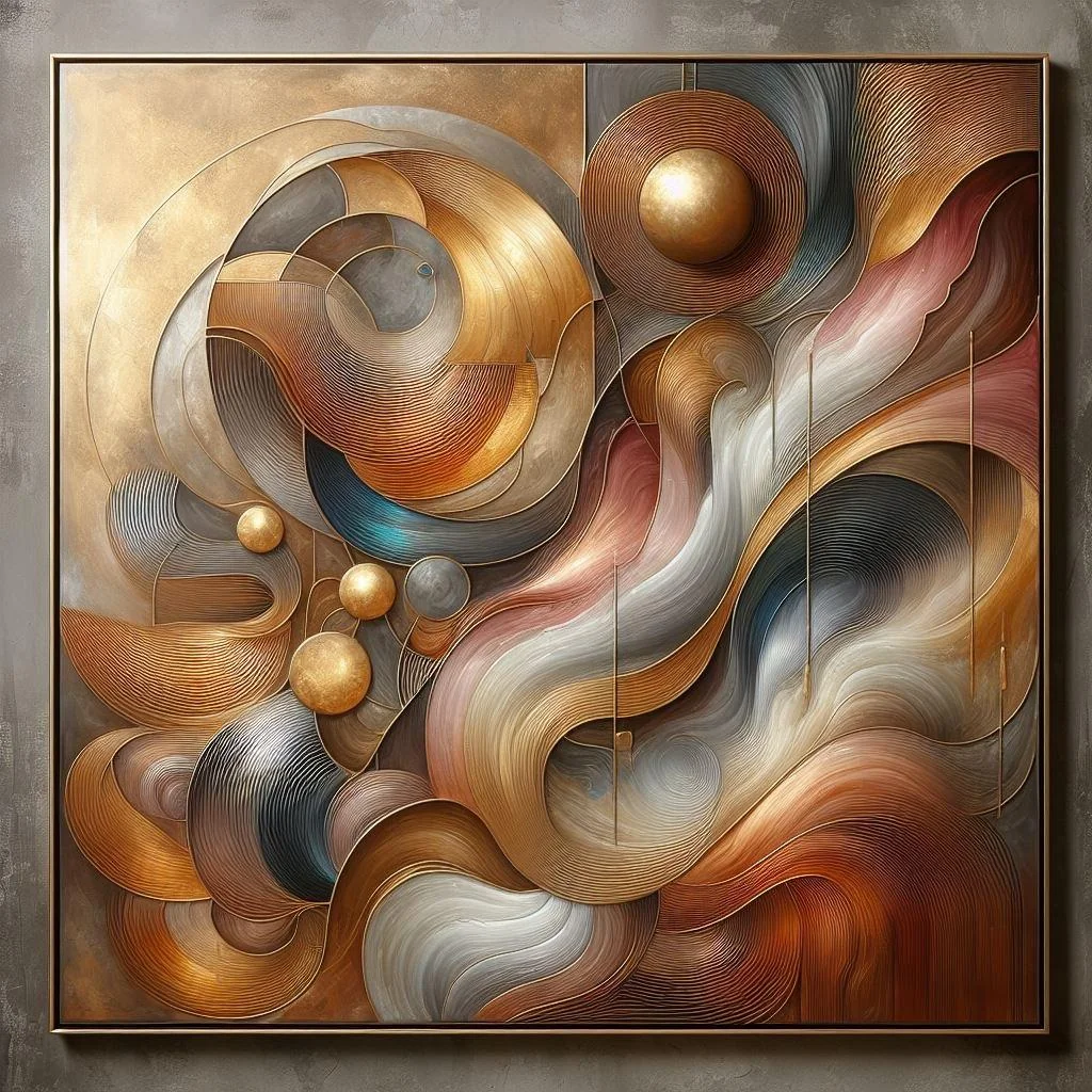 Abstract stuff with „molten material“ and cosmic geometric forms picture 10 of 17