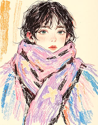 Crayon Anime Portrait made with Mage Space'