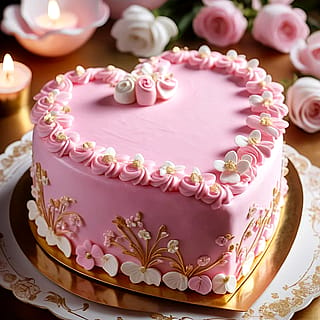 Heart-shaped cake'