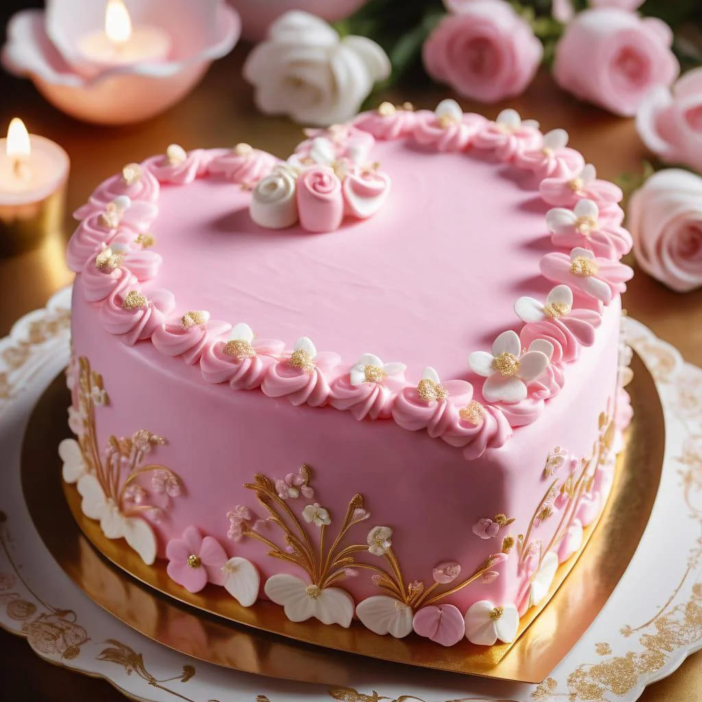 Heart-shaped cake picture 1 of 1