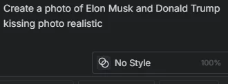 AI gives ban warning when trying to generate Trump and Elon, but it allows and doesn't give warnings for the 2nd prompt picture 2 of 4