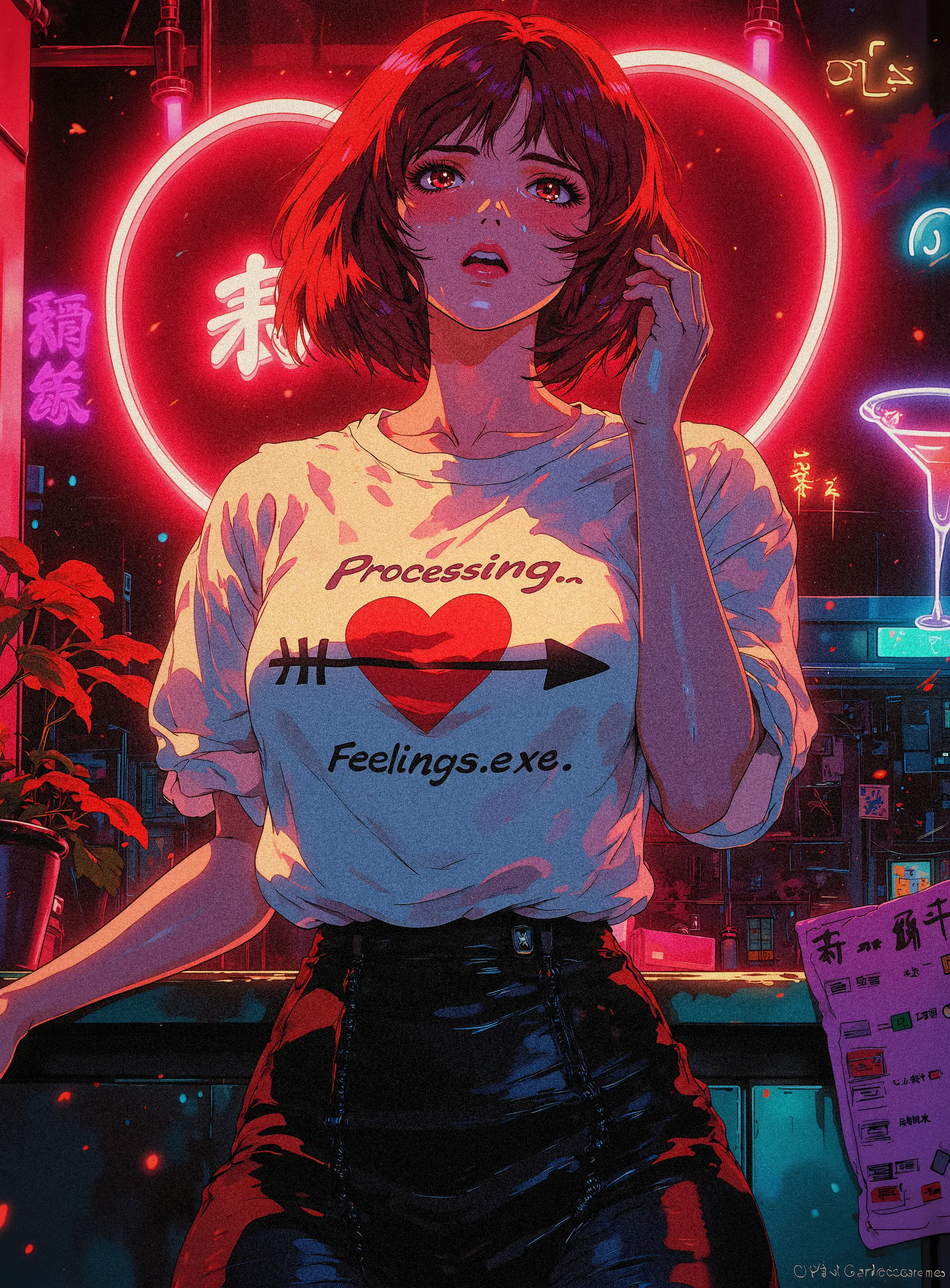 Processing... Feelings.exe 💖 | My Retro Anime Valentine Concept! picture 1 of 1