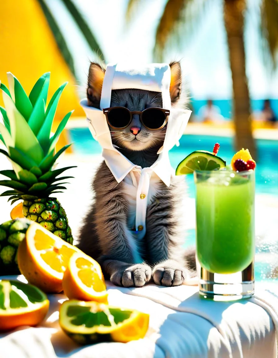 Mr. & Mrs. Kitty on vacation - made with promptio.art picture 2 of 2