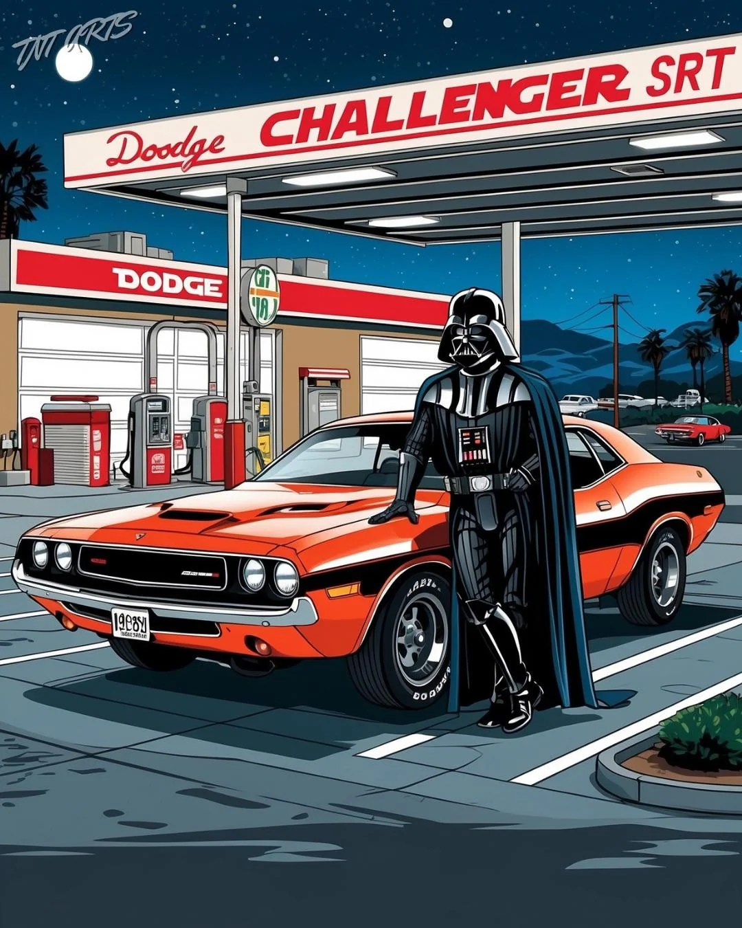 Darth Vader with his classic muscle car picture 2 of 2