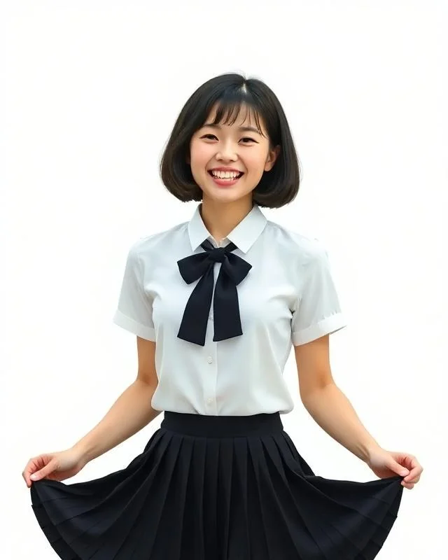 Japanese schoolgirl, 18yo, curtsies politely picture 1 of 1