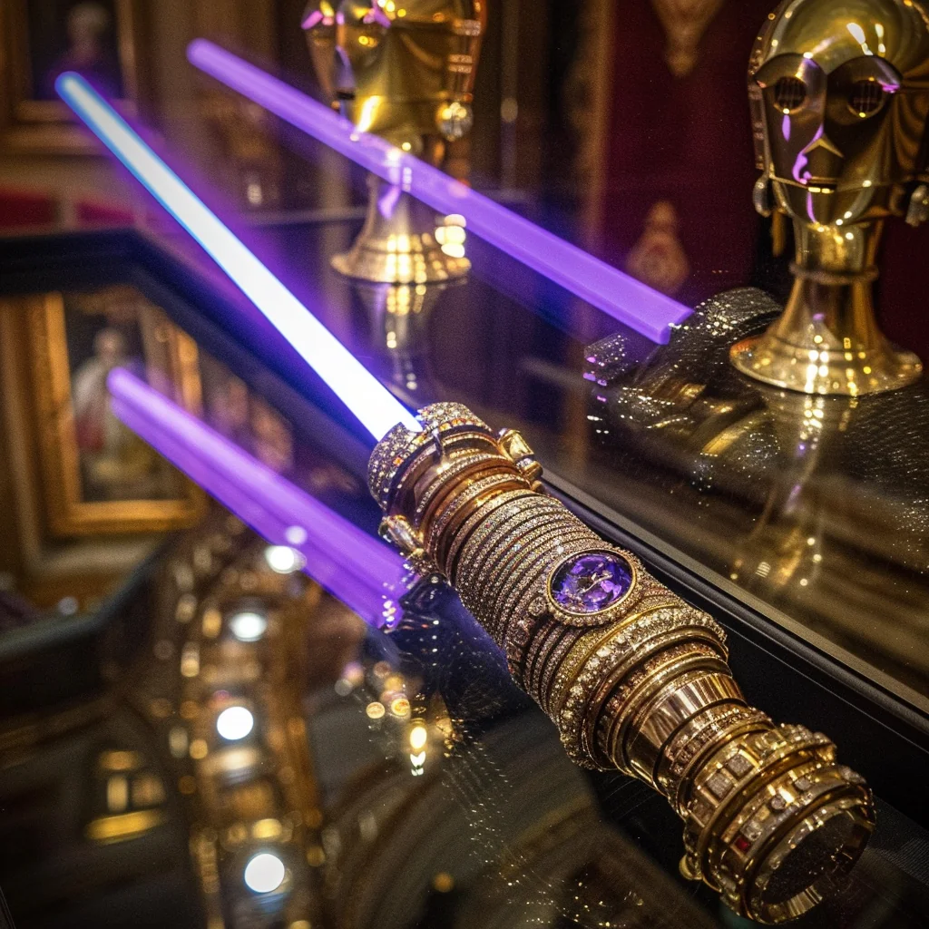 The Royal Lightsaber on display amongst the Crown Jewels at the Tower of London picture 1 of 1