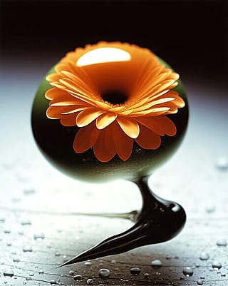 Flower in a drop... made with starryai'