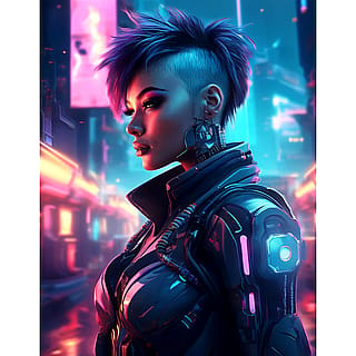 Cyberpunk Girl by AI'