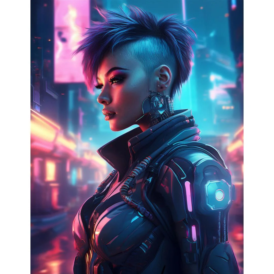 Cyberpunk Girl by AI picture 1 of 1