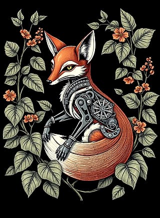 Steampunk fox [created with Imagine]'