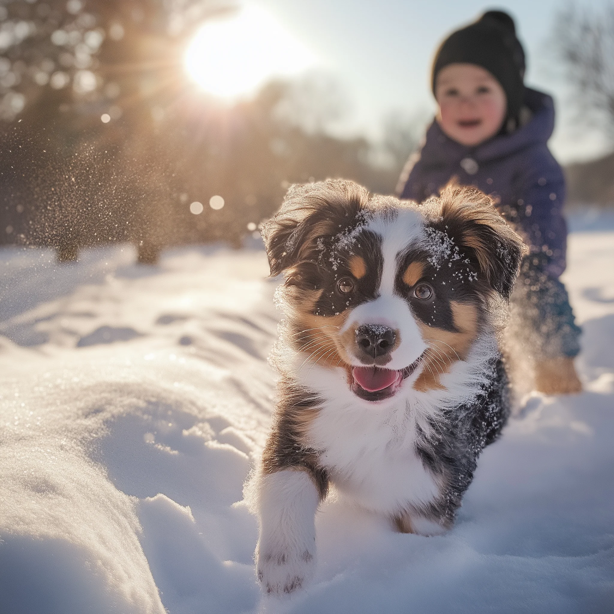 Aussie playing in the snow picture 1 of 1