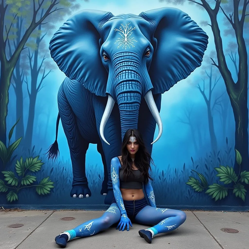 Blue Elephant Mural - Flux Realism picture 1 of 1