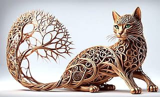 Hand Carved Kitty'