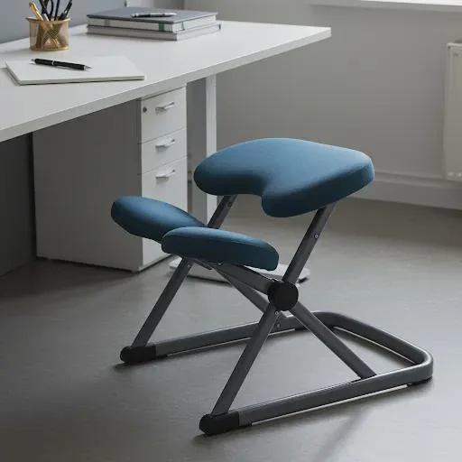 Ergonomic kneeling chair in front of office desk picture 1 of 1