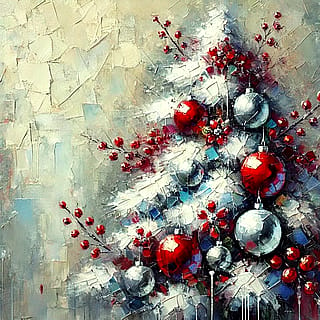 Abstract Christmas tree and oil AI'