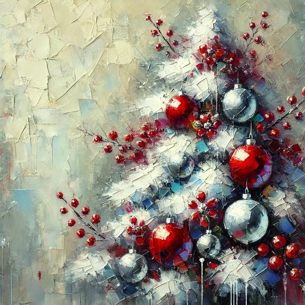 Abstract Christmas tree and oil AI picture 1 of 2