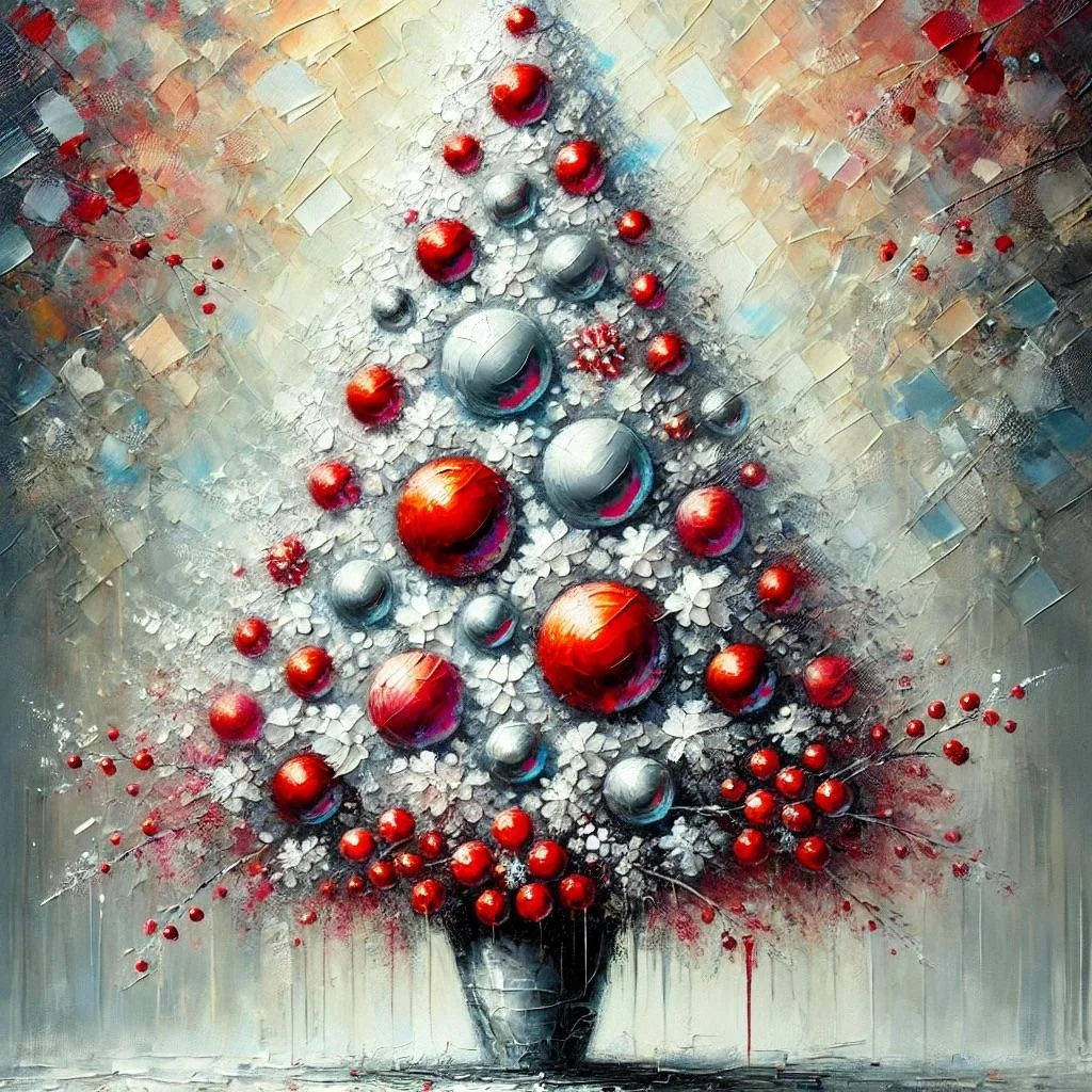 Abstract Christmas tree and oil AI picture 2 of 2