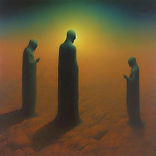 Martian land by Zdzisław Beksiński'