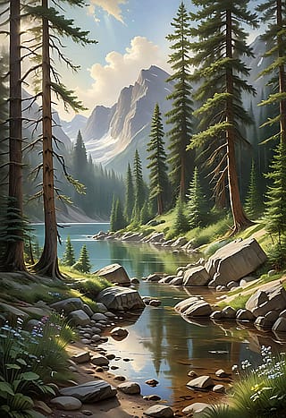 Mountain Oil Painting'