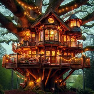 Elaborate tree houses'