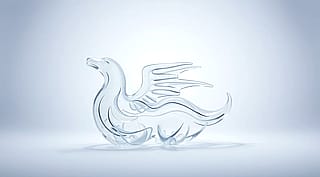 Glass sculpture of cold wind'