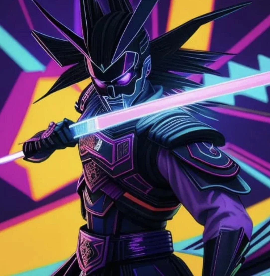 Samurai in synthwave style picture 1 of 1