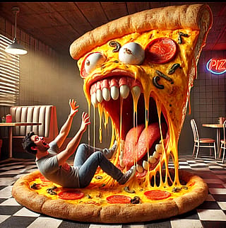 Pizza Eating a Man'