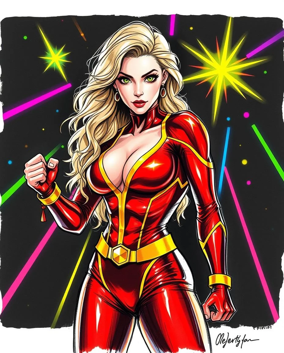 Artwork of a new superhero. What’s her superhero name? picture 7 of 8