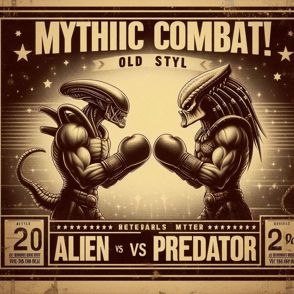 Old school boxing poster between mythical fighters! picture 6 of 6