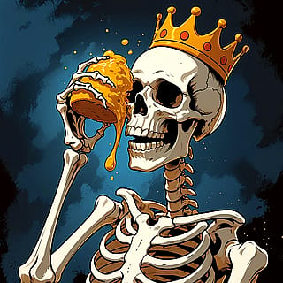 Just a chill skeleton enjoying his drink'