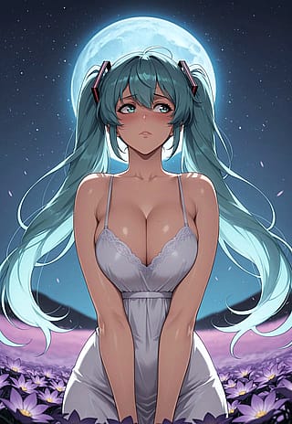 Hatsune Miku in the moonlight'