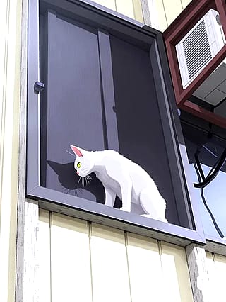 I tried generating an image of my cat trying to escape my window using Weights.gg in a Studio Ghibli art style. Result turned out so cute!'