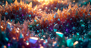 A world of multicoloured crystals'