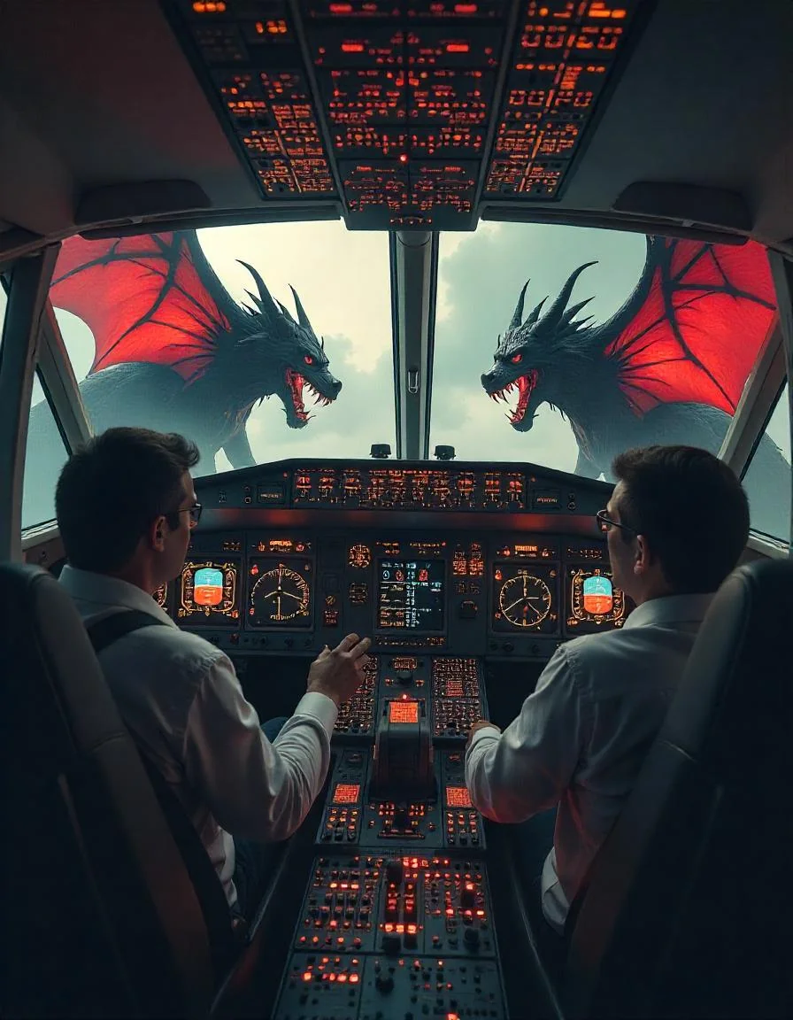 I hope this is also allowed? Images i generated on freepik as a metaphor for my mental illness and obsessions with demons taking over the cockpit of an aircraft, losing control over my mind and behavior picture 3 of 3