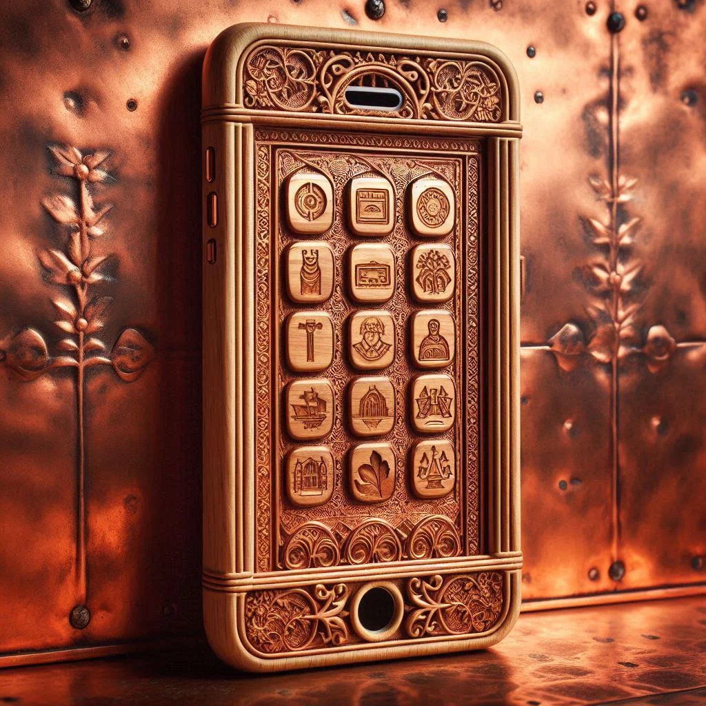 An antique-style smartphone made of copper picture 1 of 1