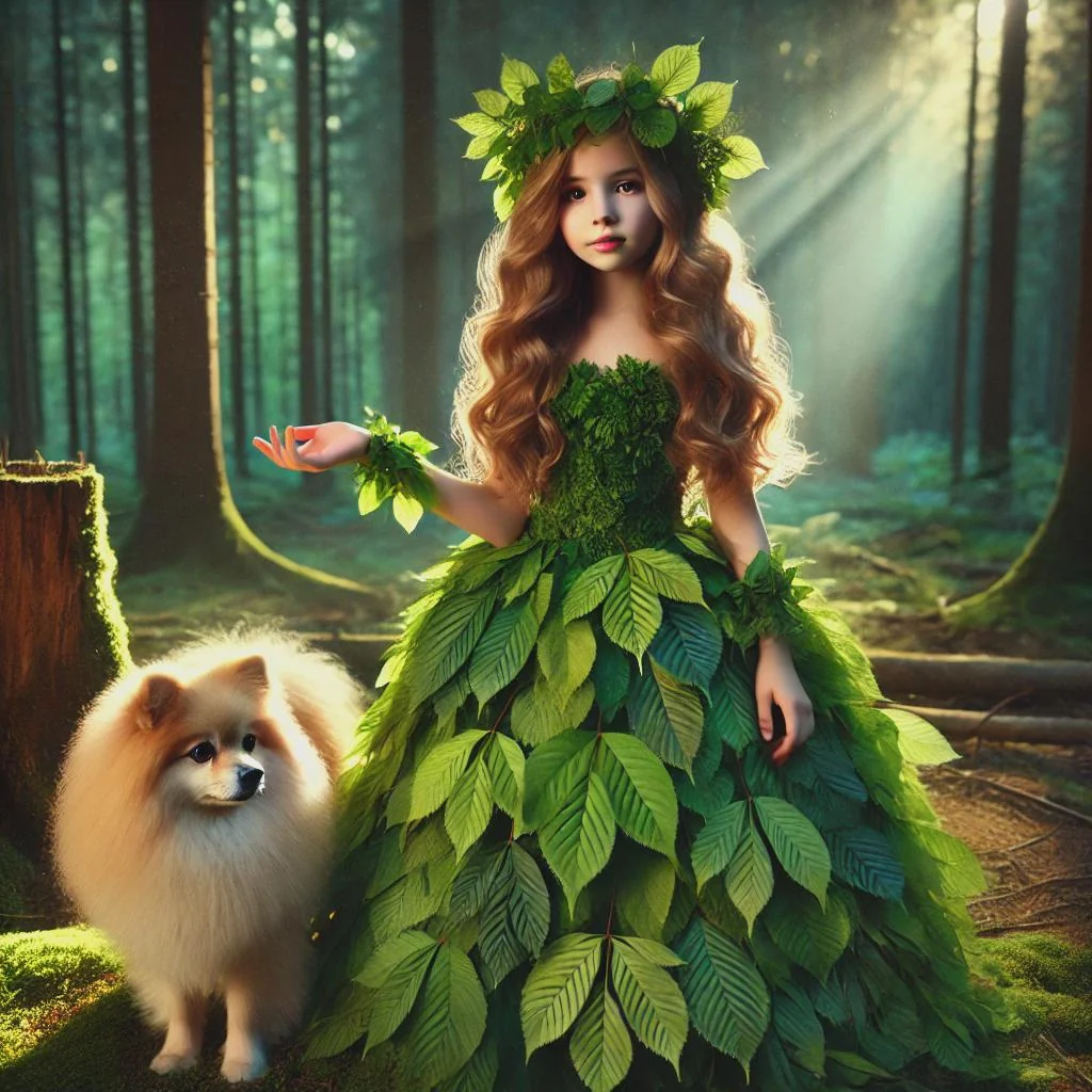 "Nature's Child and Her Fluffy Companion" - Original image by DevilPlayzYT113 picture 1 of 1