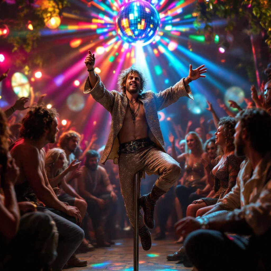 Frodo pole dancing in the disco picture 1 of 1