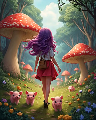 In a magical mushroom forest'