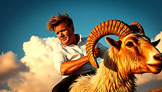 Gordon Ramsay riding a Ram'