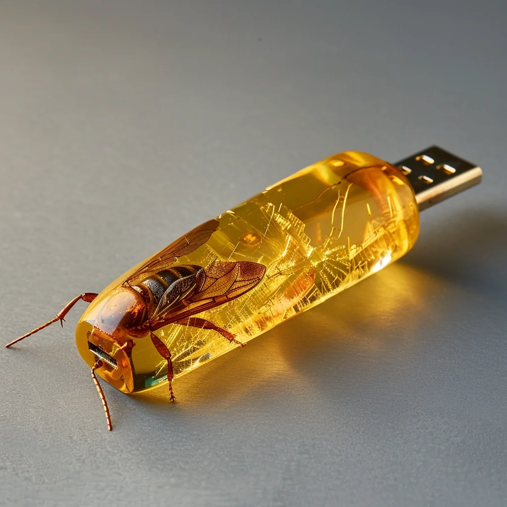 Amber USB stick with insect inside picture 2 of 5