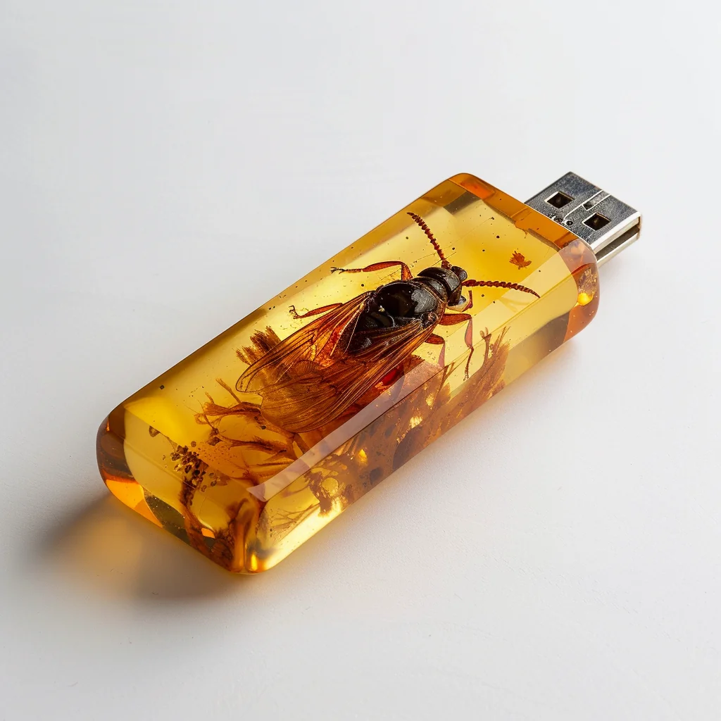 Amber USB stick with insect inside picture 3 of 5