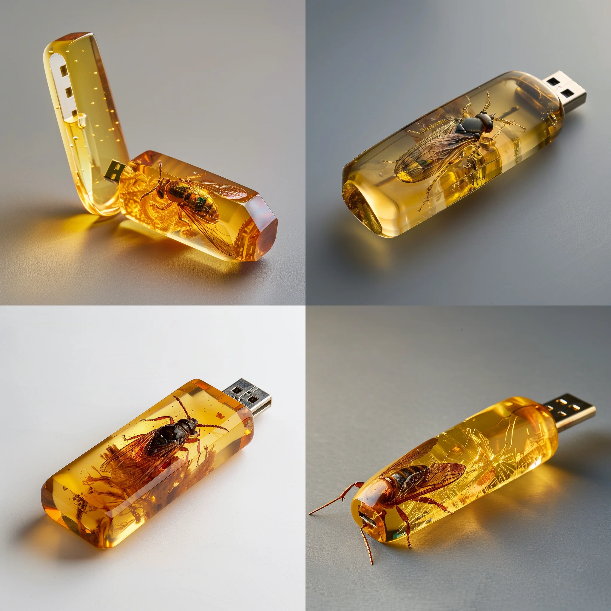 Amber USB stick with insect inside picture 4 of 5