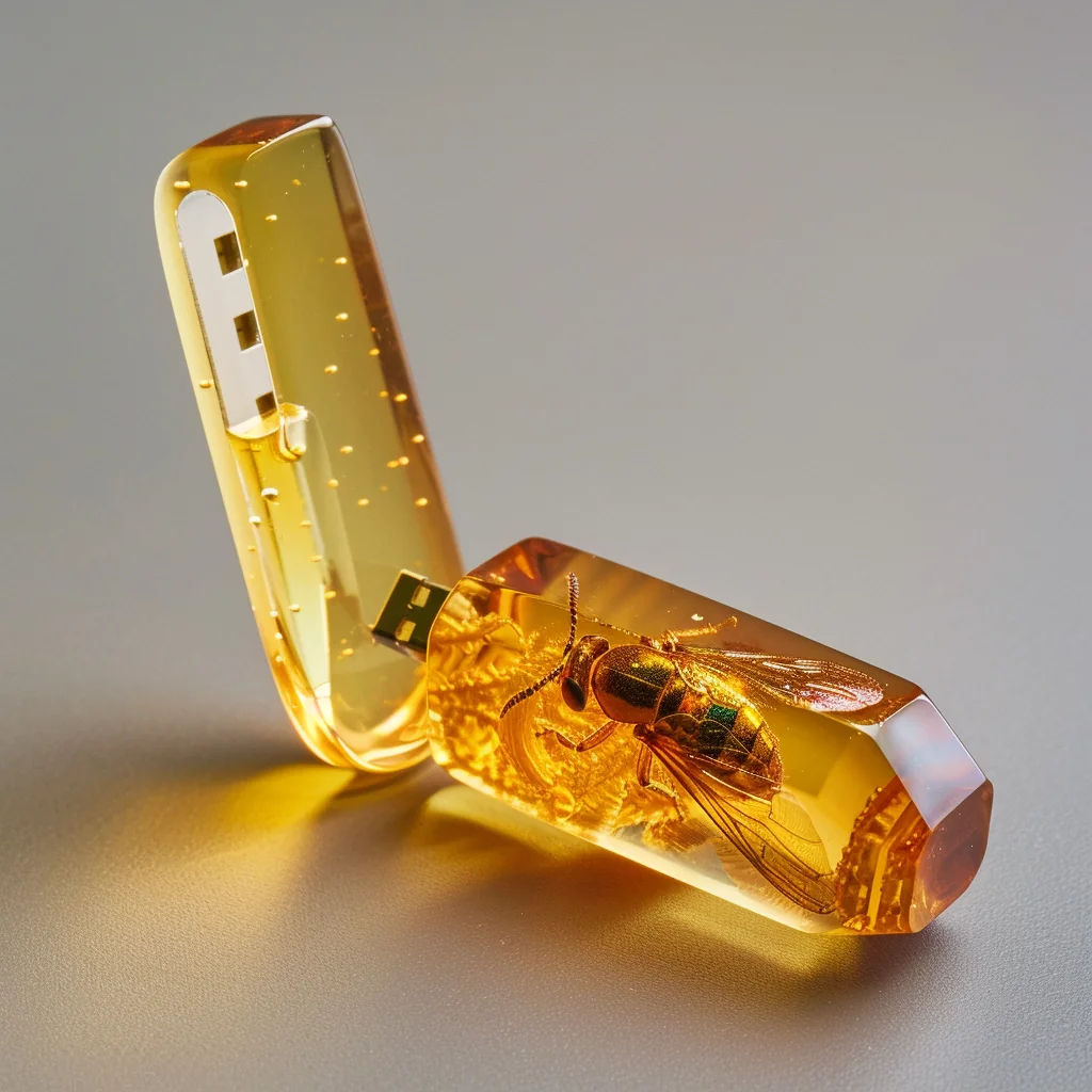 Amber USB stick with insect inside picture 5 of 5