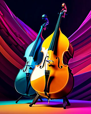 Two cellos... made with starryai'