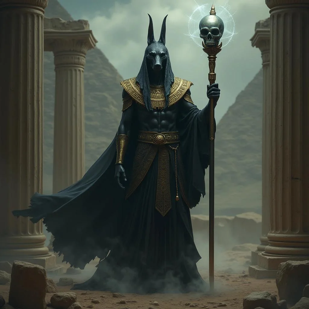 I was thinking..what would a hybrid between Anubis and Hades look like? And between Horus and Apollo? And this is the result. picture 3 of 4