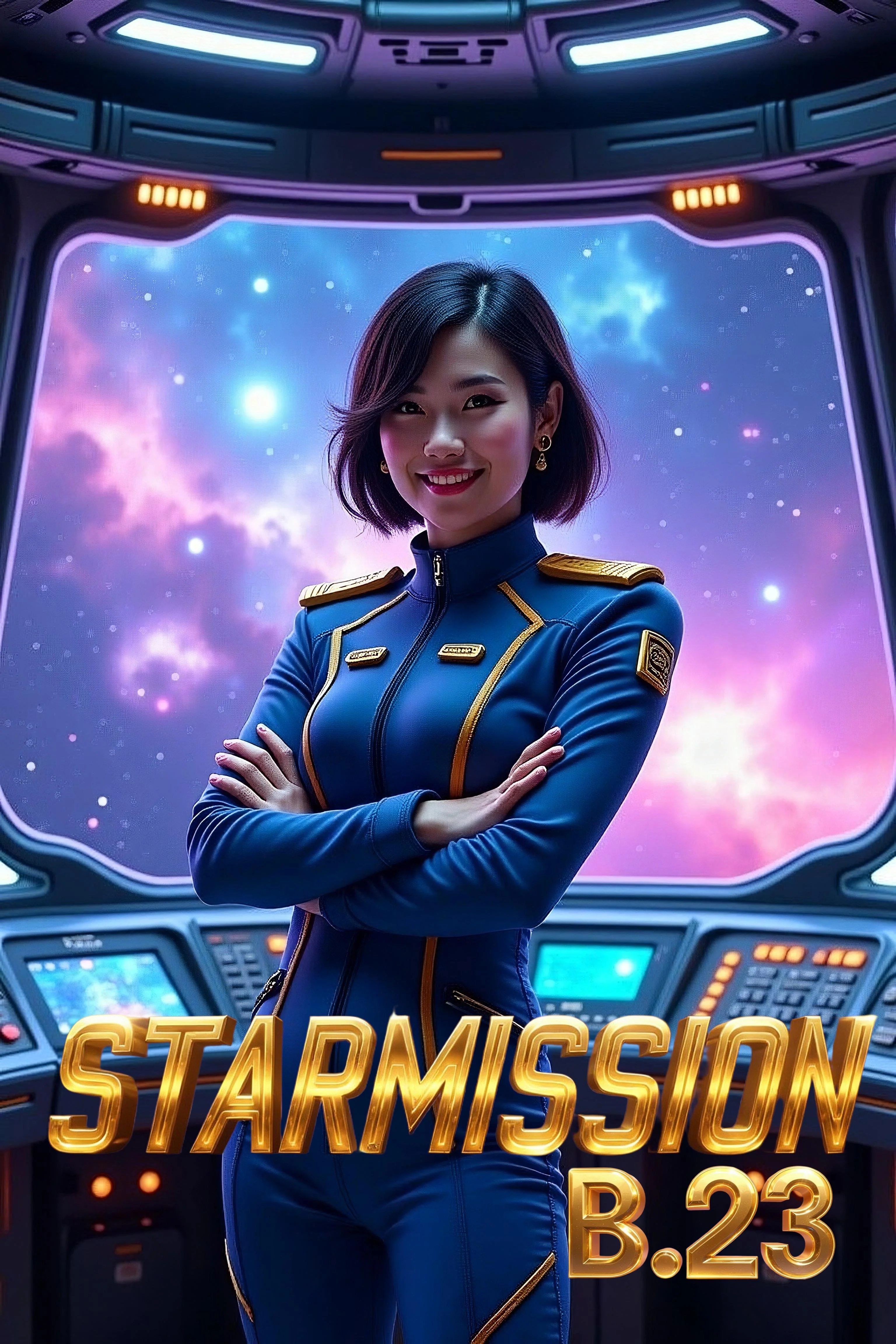 My idea for a scifi series - Created a style LoRA for the starship and made character posters picture 2 of 9