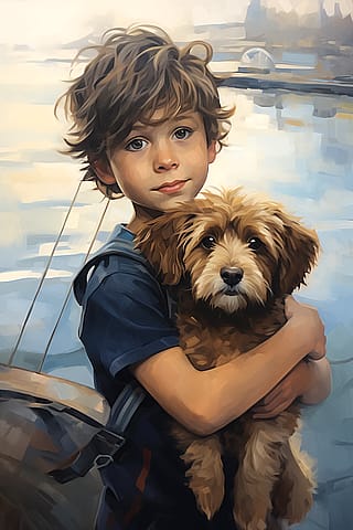 A boy and his dog... 🐾💝🐾'